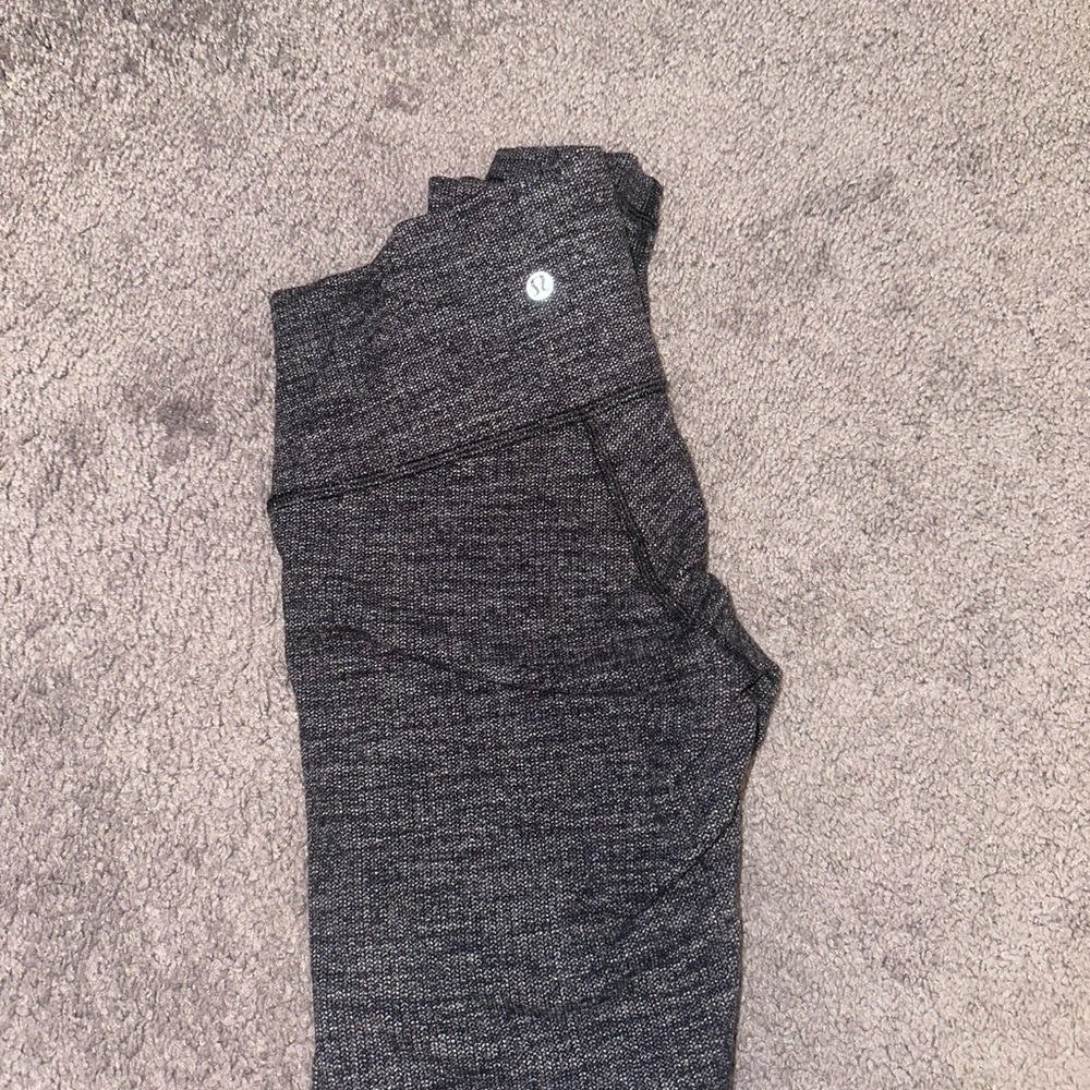 Lululemon Gray Striped Leggings